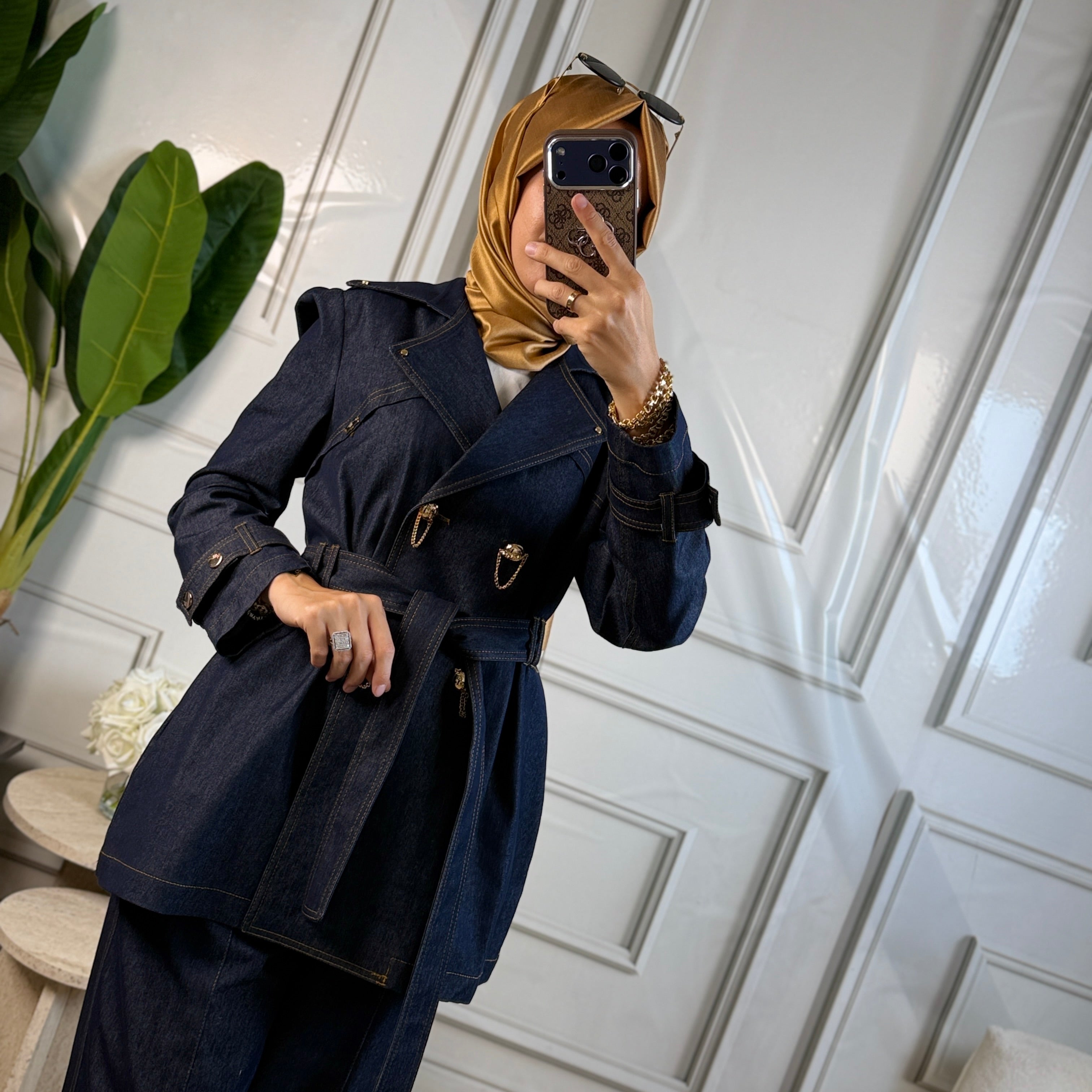My312 Düğme Detaylı Denim Takım (1737)