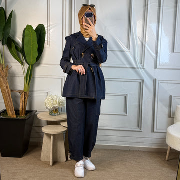My312 Düğme Detaylı Denim Takım (1737)