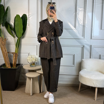 My312 Düğme Detaylı Denim Takım (1737)