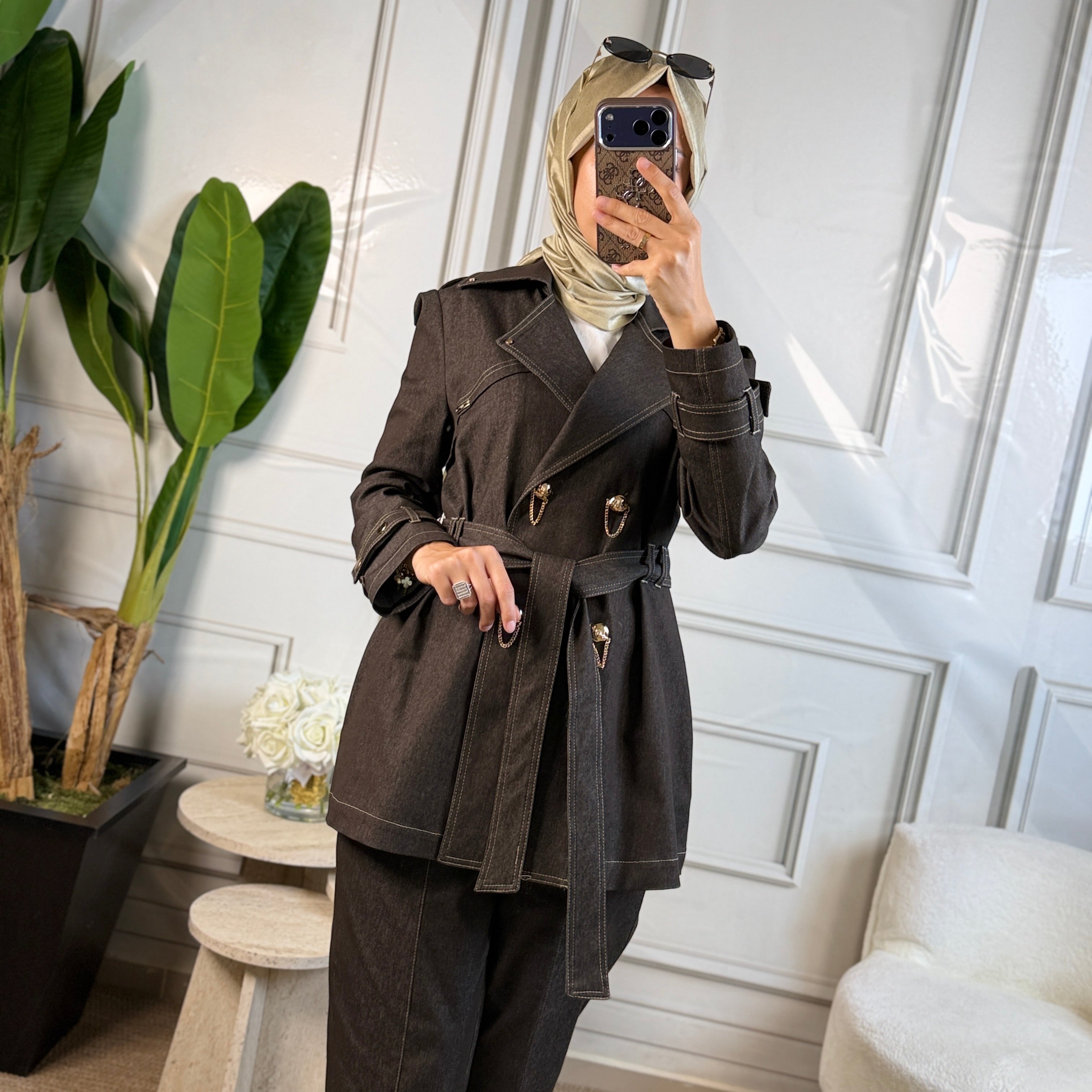 My312 Düğme Detaylı Denim Takım (1737)