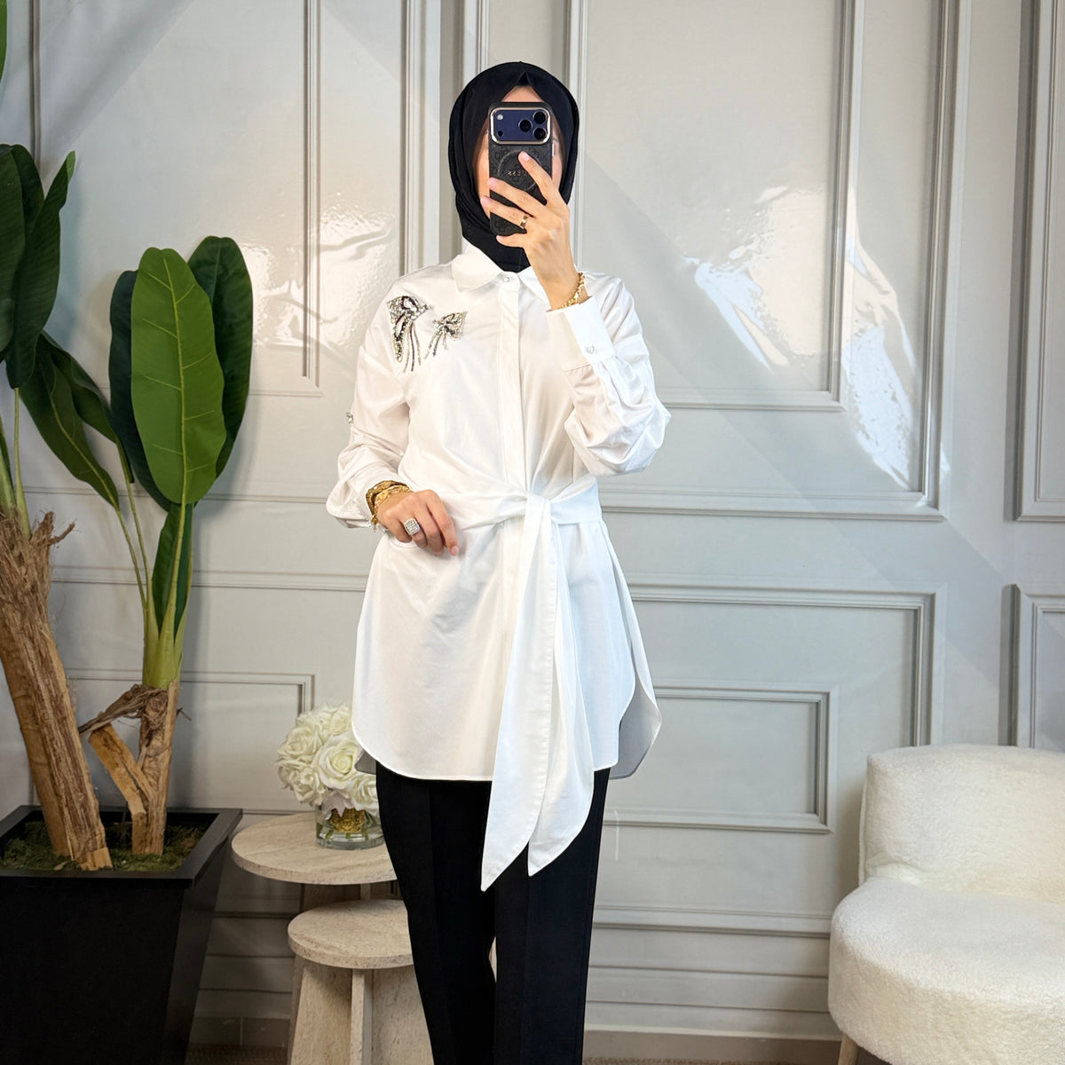 My312 Kelebek Detaylı Tunik (8902)