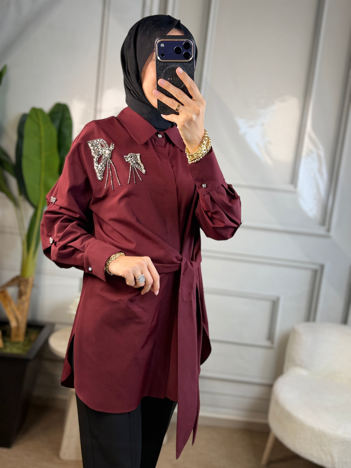 My312 Kelebek Detaylı Tunik (8902)
