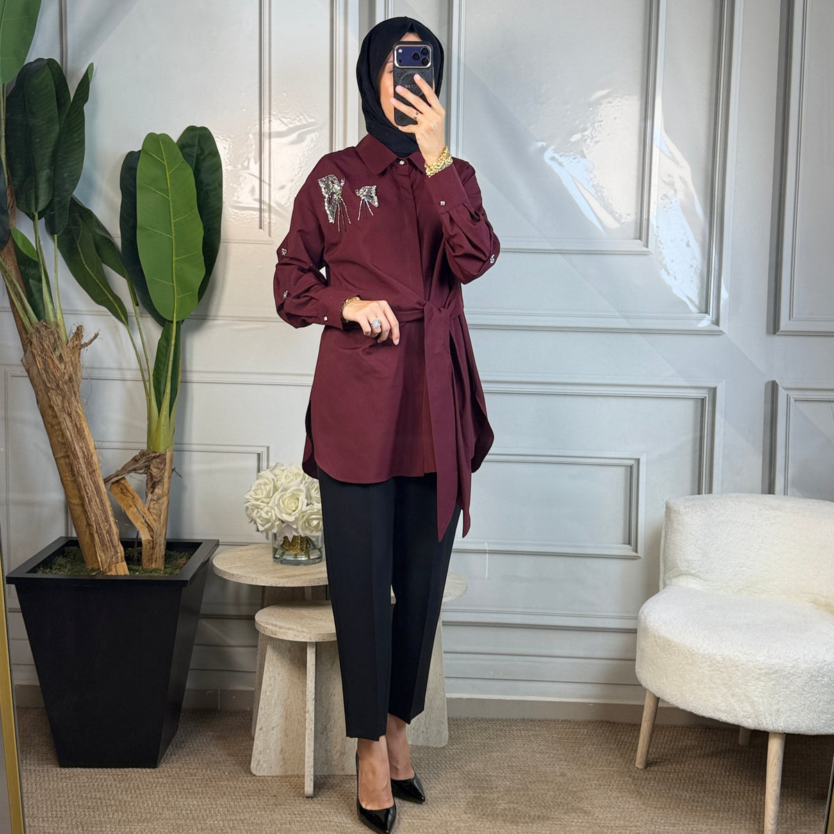 My312 Kelebek Detaylı Tunik (8902)