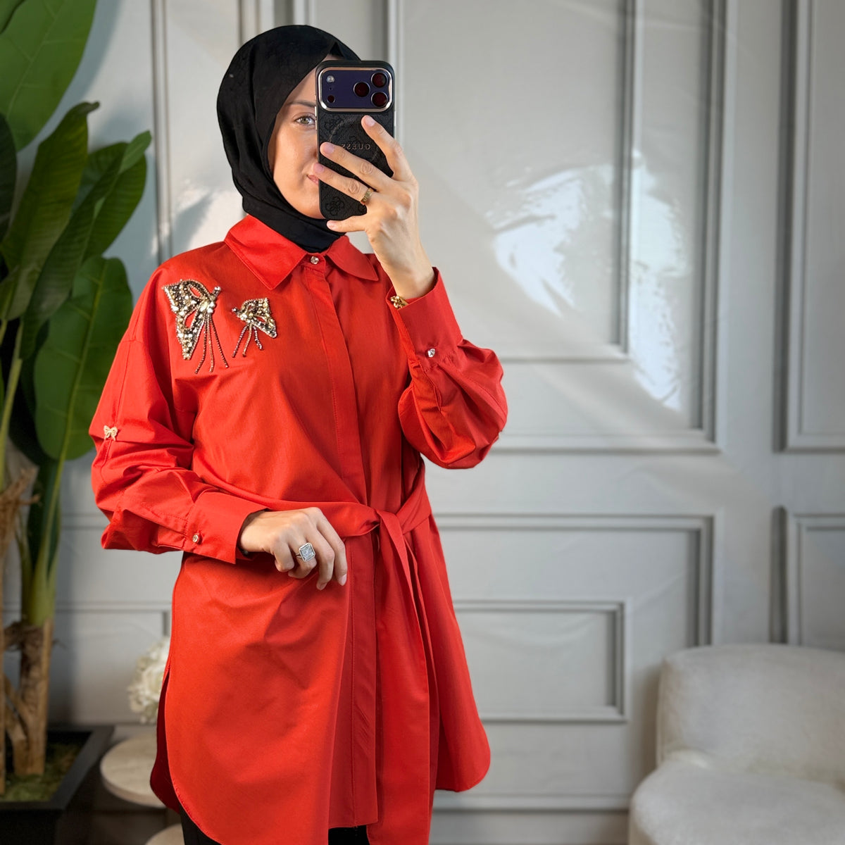 My312 Kelebek Detaylı Tunik (8902)