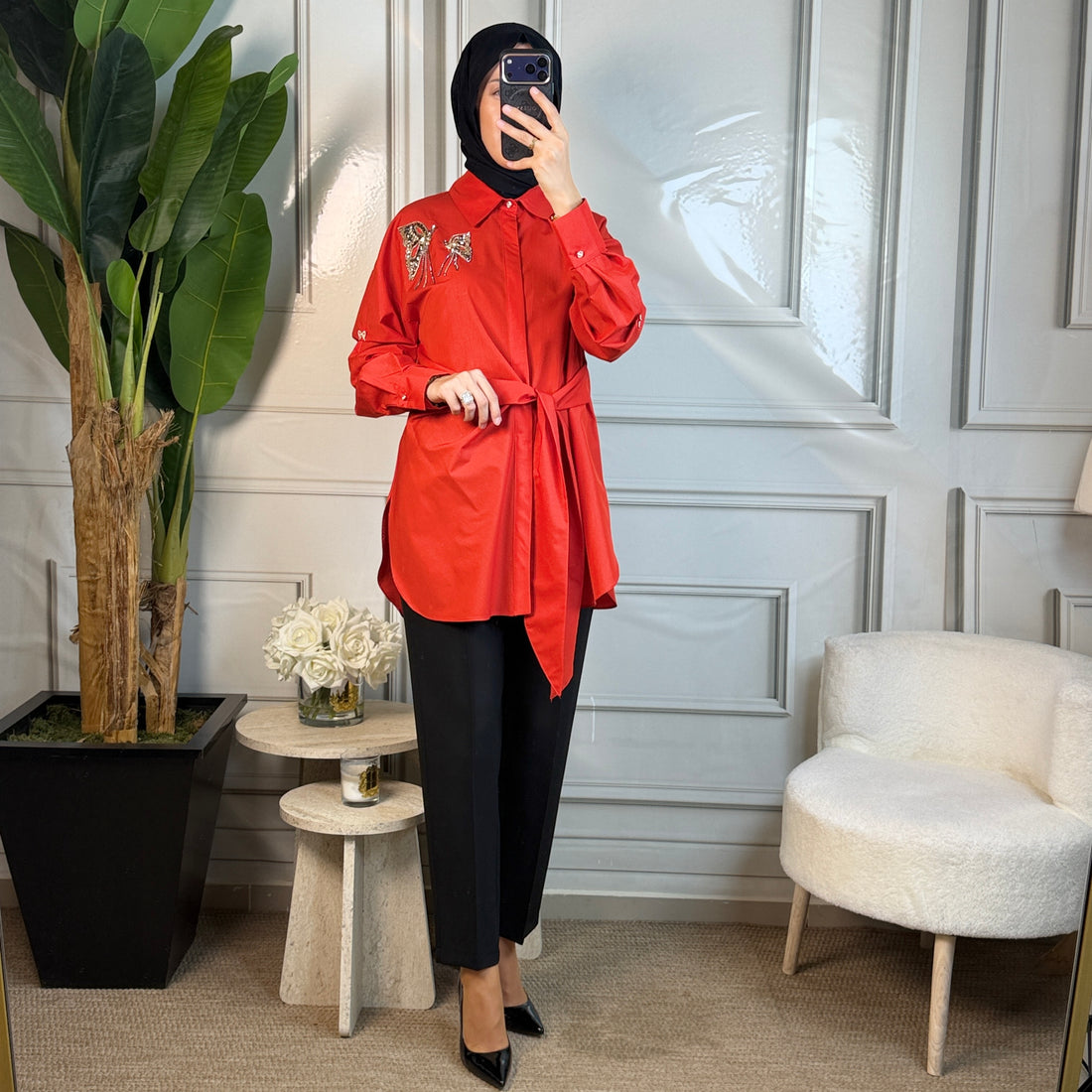 My312 Kelebek Detaylı Tunik (8902)