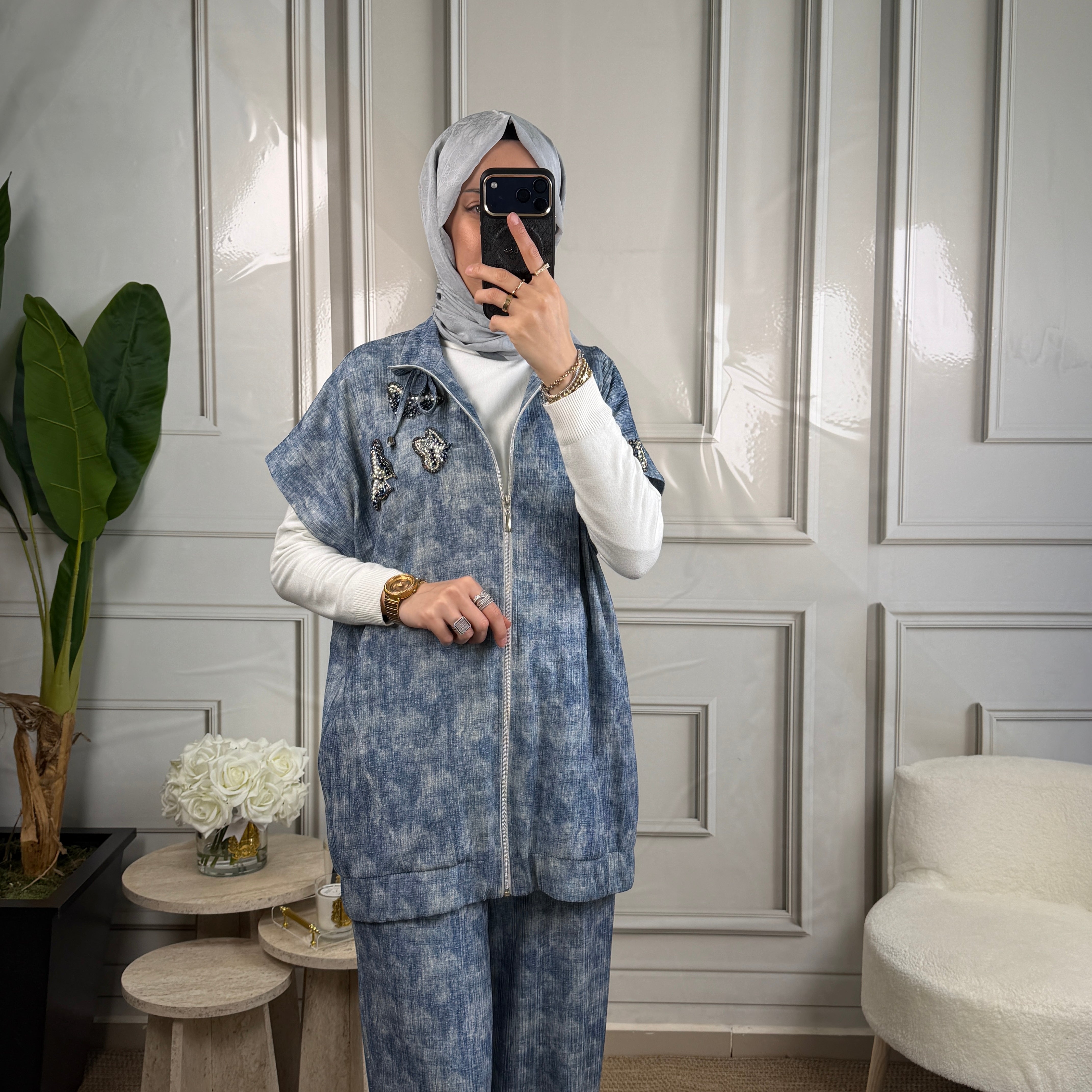 My312 Fermuarlı Yelekli Takım