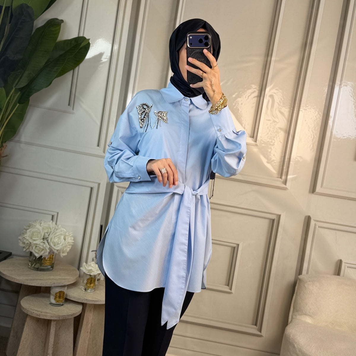 My312 Kelebek Detaylı Tunik (8902)