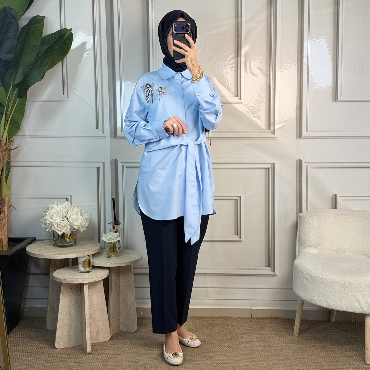 My312 Kelebek Detaylı Tunik (8902)