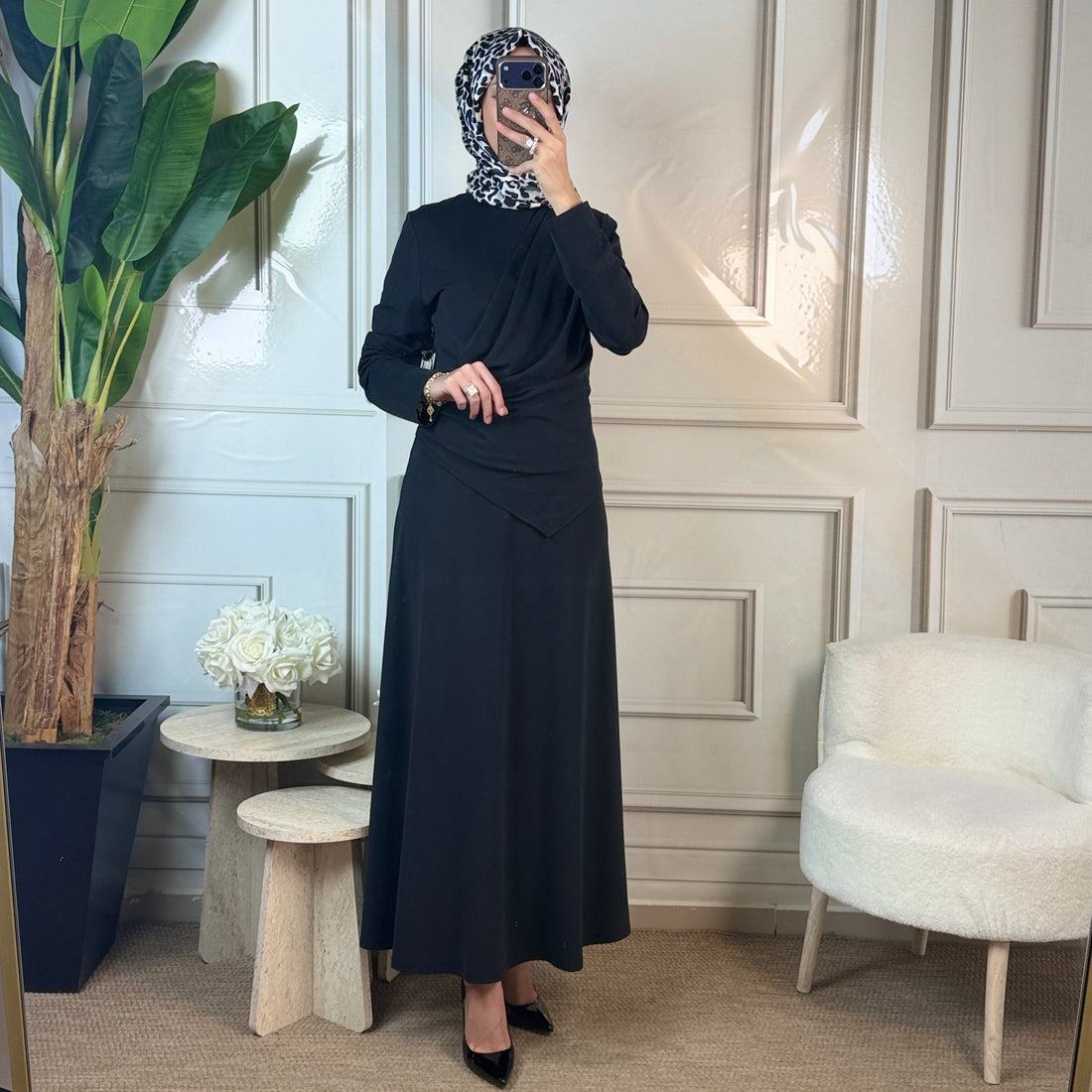 Clande Drape Detaylı Elbise (5040)