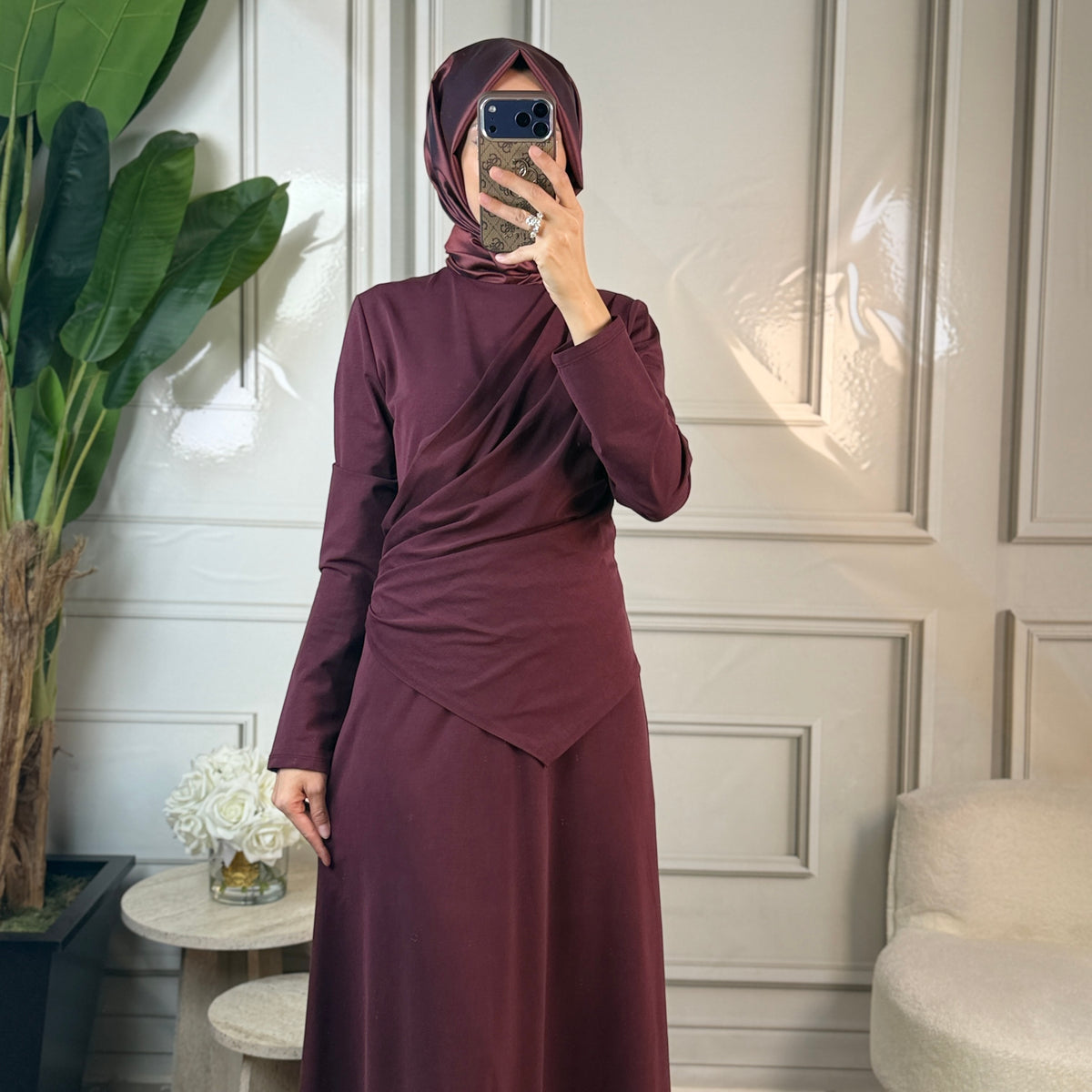 Clande Drape Detaylı Elbise (5040)