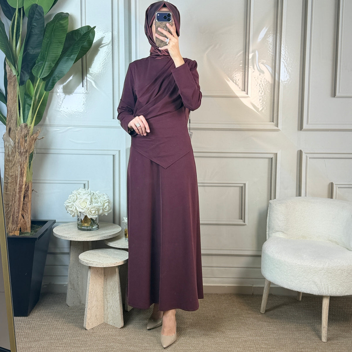 Clande Drape Detaylı Elbise (5040)