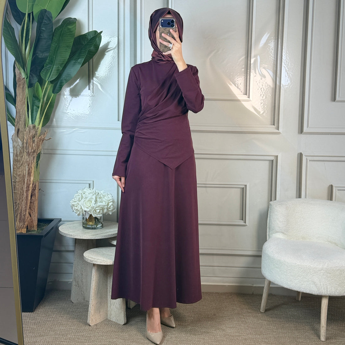 Clande Drape Detaylı Elbise (5040)