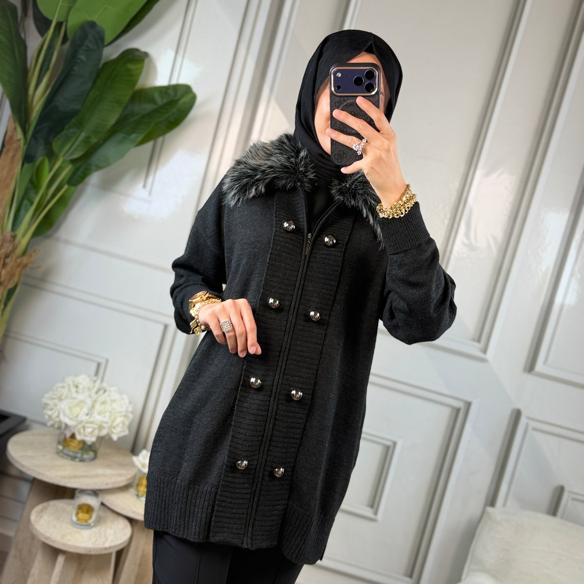 My312 Yakası Kürklü Tunik (6208)